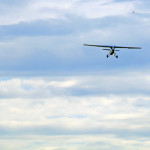 I RWD-5R. Nad nim wprawne oko dostrzeże towarzyszącego drona